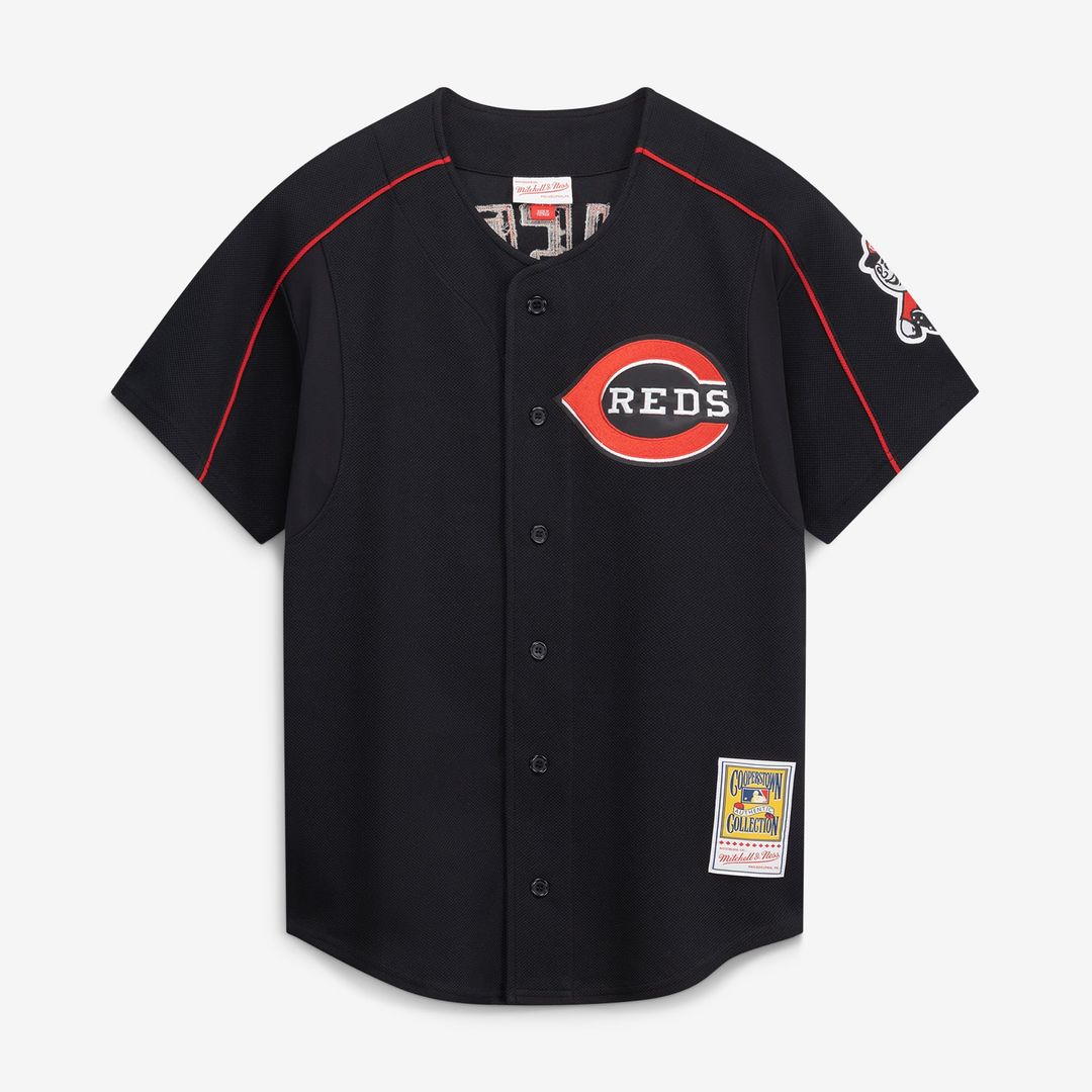 Cincinnati Reds Ken Griffey Jr. Cooperstown Authentic Mesh Batting Practice Jersey (Black)